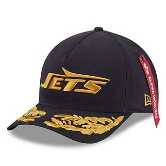 Men's New Era x Alpha Industries Black New York Jets A-Frame 9FORTY Adjustable Hat