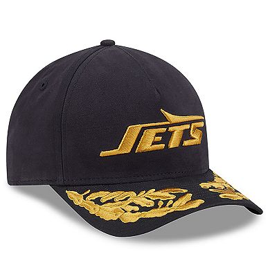 Men's New Era x Alpha Industries Black New York Jets A-Frame 9FORTY Adjustable Hat
