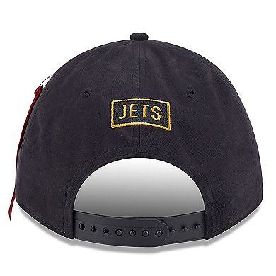 Men's New Era x Alpha Industries Black New York Jets A-Frame 9FORTY Adjustable Hat