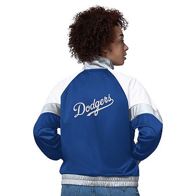 Women's Starter White/Gray Los Angeles Dodgers Teamwork Raglan Full-Zip Track Jacket