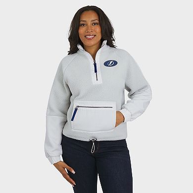 Women's WEAR by Erin Andrews Gray Tampa Bay Lightning Polar Fleece Quarter-Zip Jacket