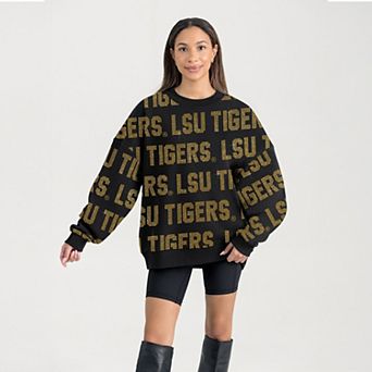 Women's Gameday Couture Black LSU Tigers Hype Era Sweatshirt