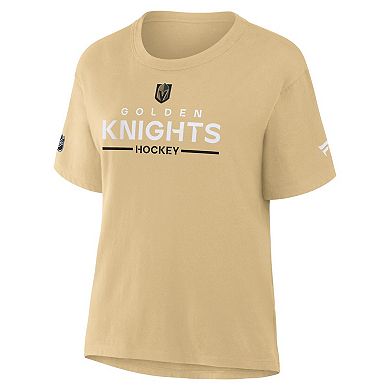 Women's Fanatics Gold Vegas Golden Knights Authentic Pro Primary T-Shirt