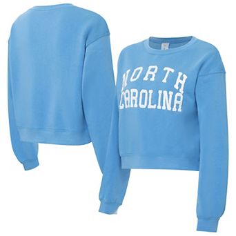 Women's ZooZatz Carolina Blue North Carolina Tar Heels Chenille Cropped Sweatshirt