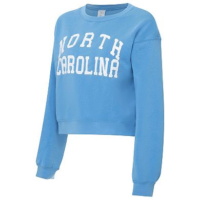 Women's ZooZatz Carolina Blue North Carolina Tar Heels Chenille Cropped Sweatshirt