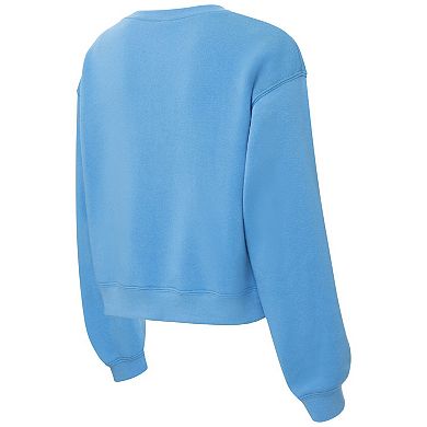 Women's ZooZatz Carolina Blue North Carolina Tar Heels Chenille Cropped Sweatshirt
