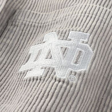 Women's Gameday Couture Gray Notre Dame Fighting Irish Vintage Wash Corduroy Full-Snap Hooded Shacket
