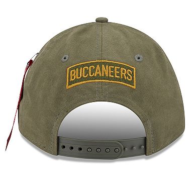 Men's New Era x Alpha Industries Olive Tampa Bay Buccaneers A-Frame 9FORTY Adjustable Hat