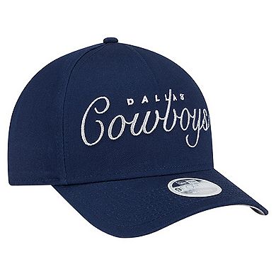 Women's New Era Navy Dallas Cowboys Metallic A-Frame 9FORTY Adjustable Hat