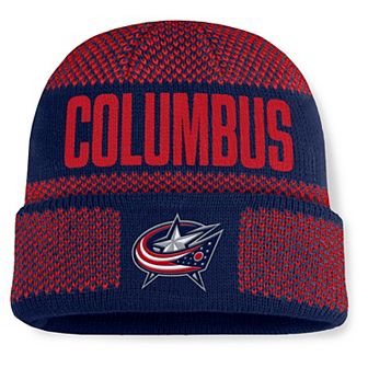 Men's Fanatics Navy/Red Columbus Blue Jackets Fundamentals Shelter Cuffed Knit Hat