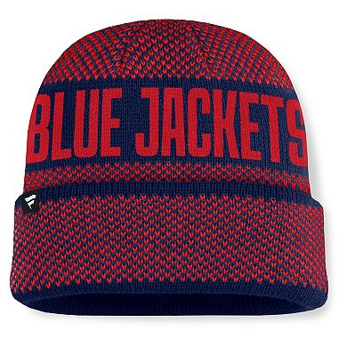 Men's Fanatics Navy/Red Columbus Blue Jackets Fundamentals Shelter Cuffed Knit Hat