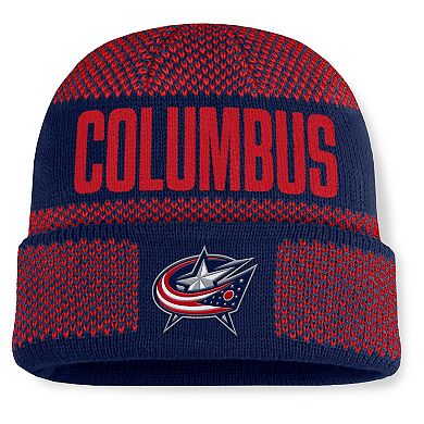 Men's Fanatics Navy/Red Columbus Blue Jackets Fundamentals Shelter Cuffed Knit Hat
