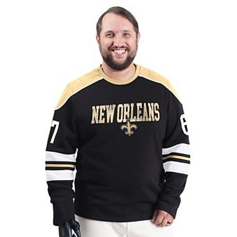 Men's G-III Sports by Carl Banks Black New Orleans Saints Adaptive Lord Stanley Crewneck Sweatshirt