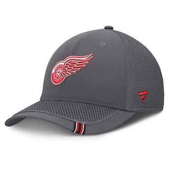 Men's Fanatics Gray Detroit Red Wings Clincher Team Stripes Flex Hat