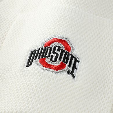 Women's ZooZatz Cream Ohio State Buckeyes Striped Knit Button-Up Cardigan