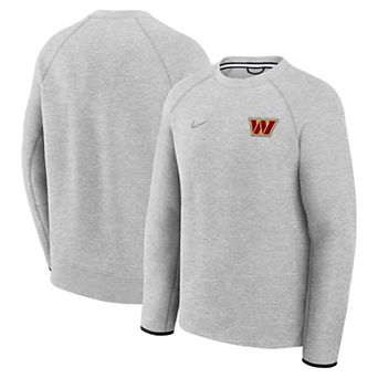 Men's Nike Heather Gray Washington Commanders Tech Fleece Raglan Sweatshirt