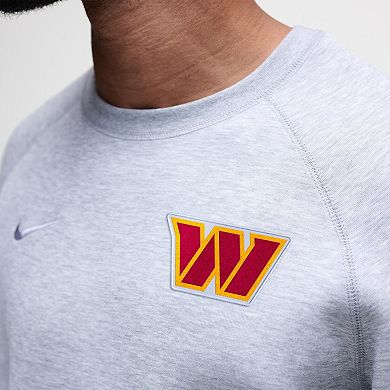 Men's Nike Heather Gray Washington Commanders Tech Fleece Raglan Sweatshirt
