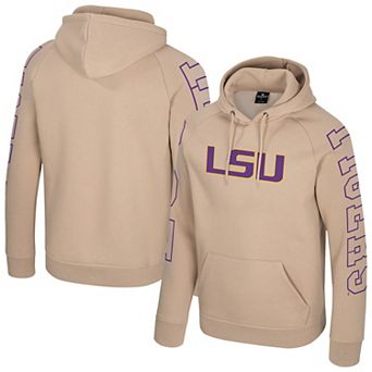 Men's Colosseum Tan LSU Tigers Big Break Raglan Hoodie