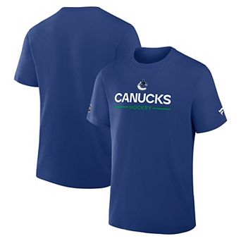 Men's Fanatics Blue Vancouver Canucks Authentic Pro Primary T-Shirt