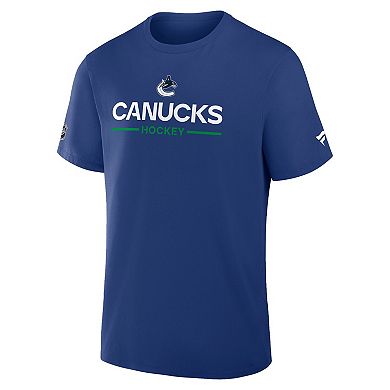 Men's Fanatics Blue Vancouver Canucks Authentic Pro Primary T-Shirt
