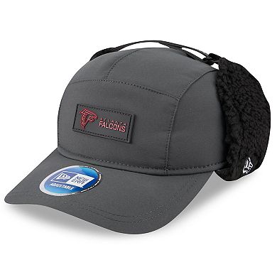 Men's New Era Charcoal Atlanta Falcons 2025 Sideline Cold Weather Runner Dog Ear Adjustable Hat