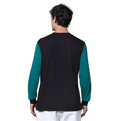 Men's Starter Black/Aqua Miami Dolphins Thursday Night Gridiron Long Sleeve T-Shirt