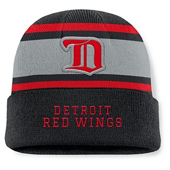 Men's Fanatics Black Detroit Red Wings Heritage Varsity Cuffed Knit Hat