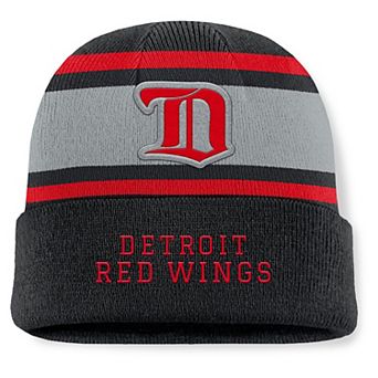 Men's Fanatics Black Detroit Red Wings Heritage Varsity Cuffed Knit Hat
