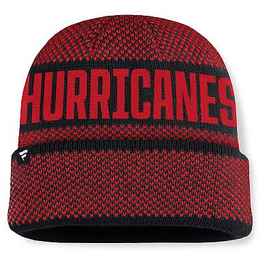 Men's Fanatics Black/Red Carolina Hurricanes Fundamentals Shelter Cuffed Knit Hat