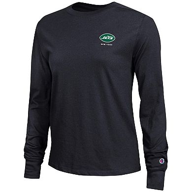 Women's Champion Black New York Jets Core Long-Sleeve T-Shirt