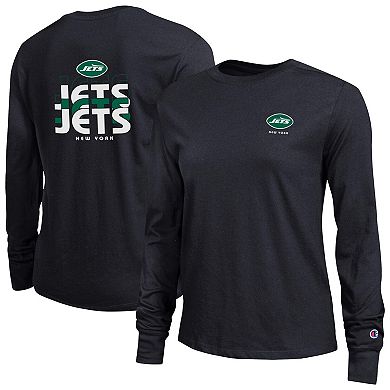 Women's Champion Black New York Jets Core Long-Sleeve T-Shirt