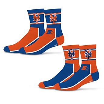 Unisex Starter Royal/Orange New York Mets Double Color Block 2-Pack Mid-Crew Socks