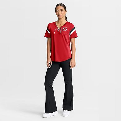 Women's Fanatics Red New Jersey Devils Offside Athena T-Shirt
