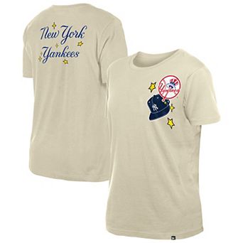 Women's New Era Cream New York Yankees Stars & Cap T-Shirt