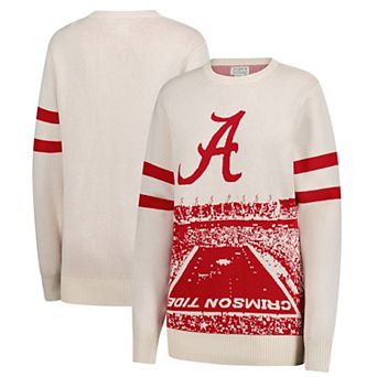 Unisex Uscape Apparel Cream Alabama Crimson Tide Renew Knit Stadium Sweater
