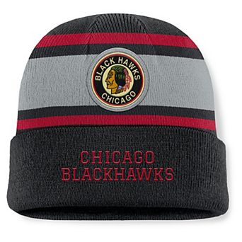 Men's Fanatics Black Chicago Blackhawks Heritage Varsity Cuffed Knit Hat