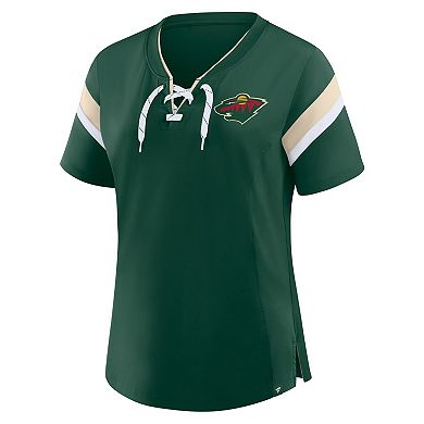 Women's Fanatics Green Minnesota Wild Offside Athena T-Shirt