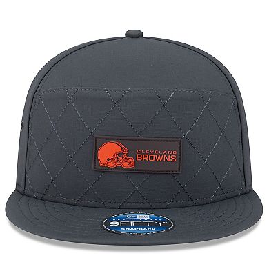 Men's New Era Charcoal Cleveland Browns 2025 Sideline Cold Weather Split Panel 9FIFTY Snapback Hat