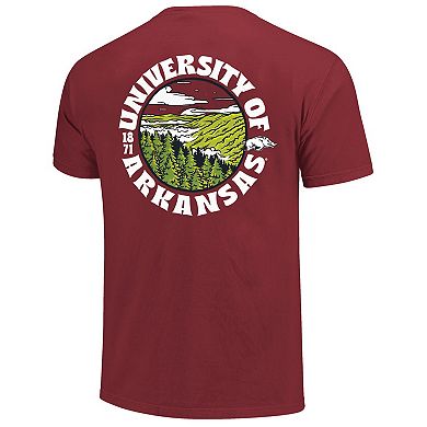 Men's Cardinal Arkansas Razorbacks Comfort Colors Thick Lined Landscape T-Shirt