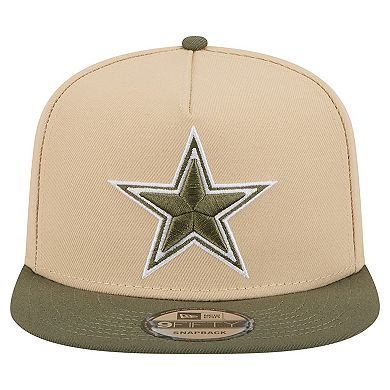 Men's New Era Light Beige/Olive Dallas Cowboys Two-Tone Color Pack A-Frame 9FIFTY Snapback Hat