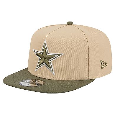 Men's New Era Light Beige/Olive Dallas Cowboys Two-Tone Color Pack A-Frame 9FIFTY Snapback Hat