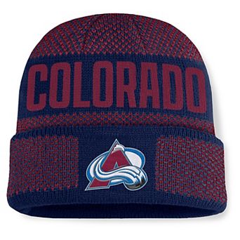 Men's Fanatics Navy/Burgundy Colorado Avalanche Fundamentals Shelter Cuffed Knit Hat