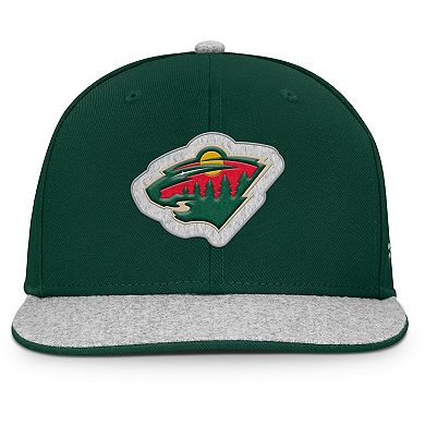 Men's Fanatics Green Minnesota Wild Fundamentals Loden Snapback Hat