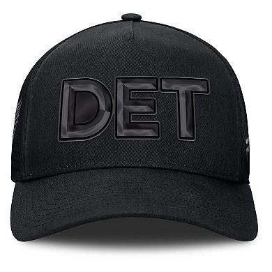 Men's Fanatics Black Detroit Red Wings Authentic Pro Road Team Code Trucker Adjustable Hat