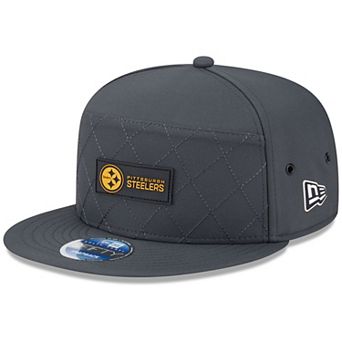 Men's New Era Charcoal Pittsburgh Steelers 2025 Sideline Cold Weather Split Panel 9FIFTY Snapback Hat