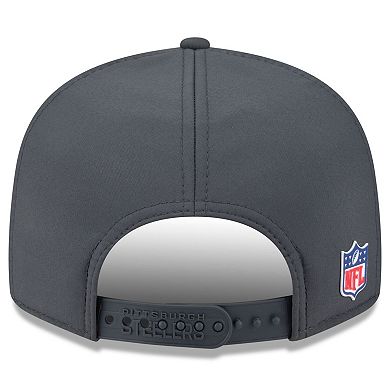 Men's New Era Charcoal Pittsburgh Steelers 2025 Sideline Cold Weather Split Panel 9FIFTY Snapback Hat
