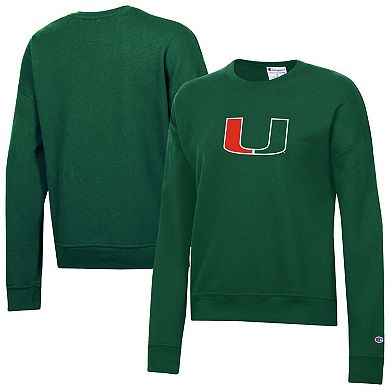 Women's Champion Green Miami Hurricanes Powerblend Sweatshirt