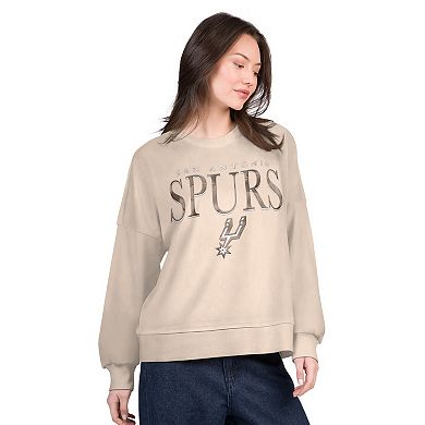 Women's G-III 4Her by Carl Banks Natural San Antonio Spurs Oversized Vet II Sweatshirt