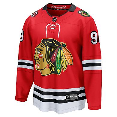 Men's Fanatics Connor Bedard Red Chicago Blackhawks Centennial Breakaway Player Jersey