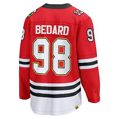 Men's Fanatics Connor Bedard Red Chicago Blackhawks Centennial Breakaway Player Jersey